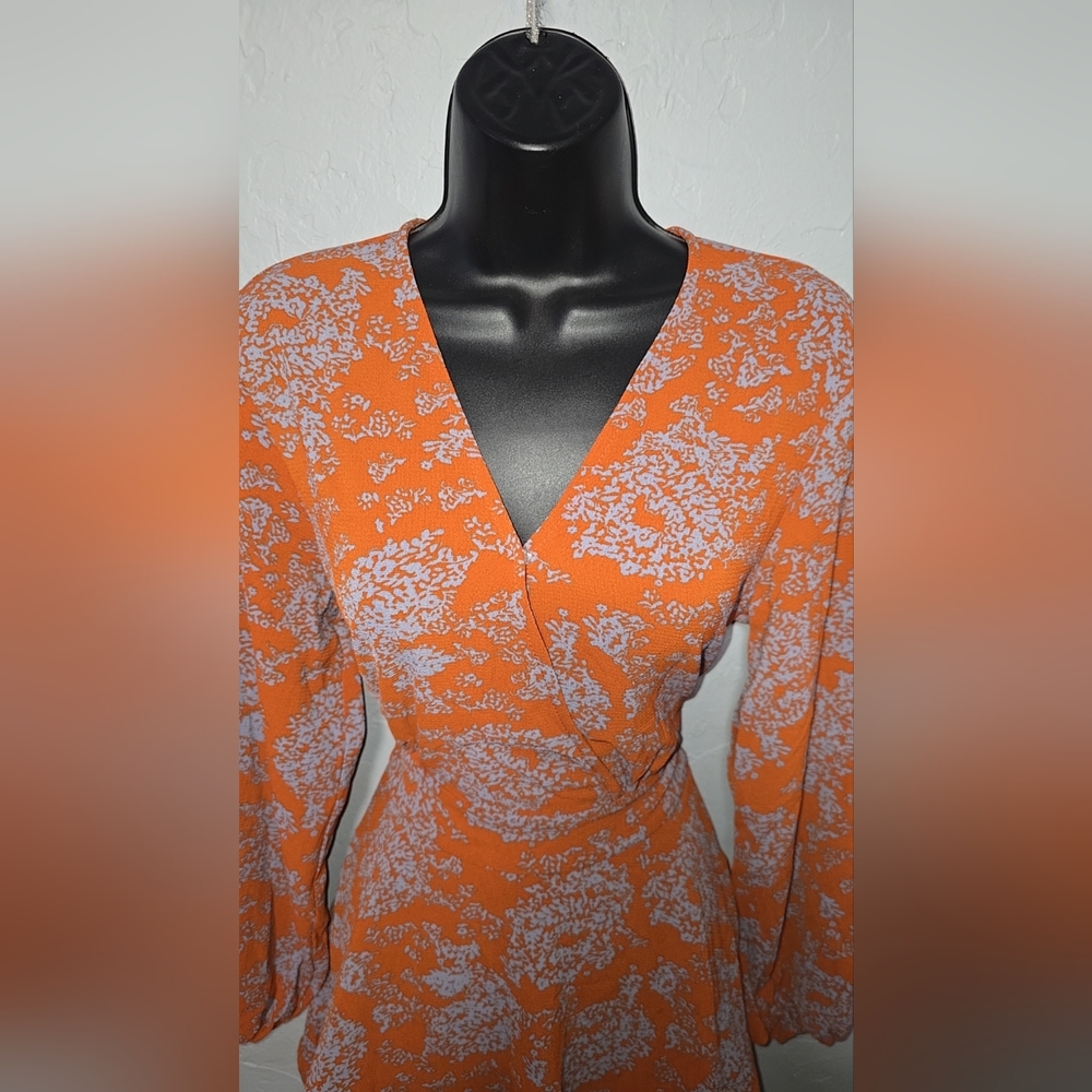 Classic Orange and White Floral Dress